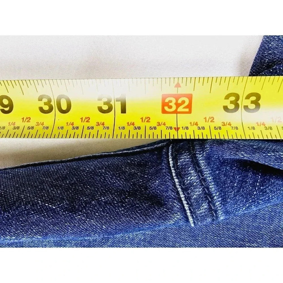 Staple Pigeon Size 40X32 Men's Factory Stich Distressed Blue Denim Logo Jeans - Picture 4 of 13